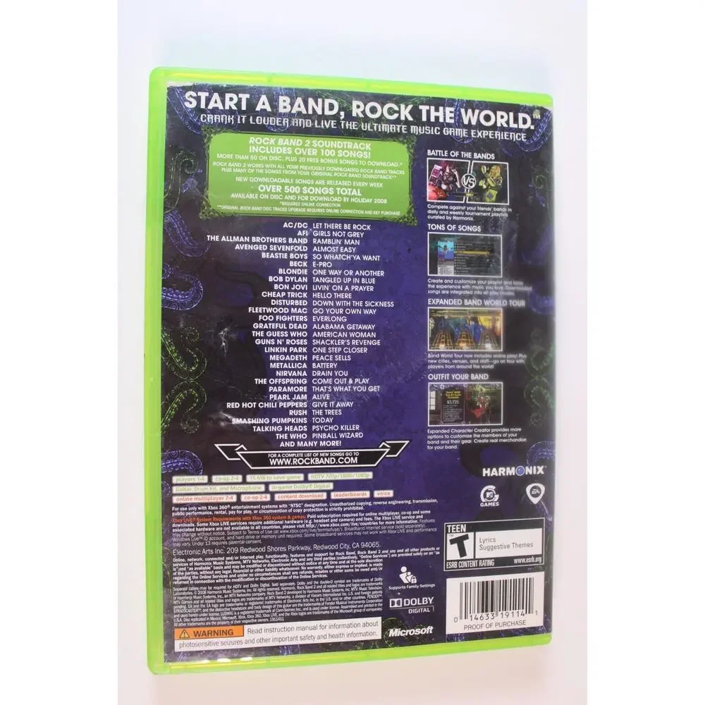 Rock Band 2 (Microsoft Xbox 360, 2008) Authentic, tested/works